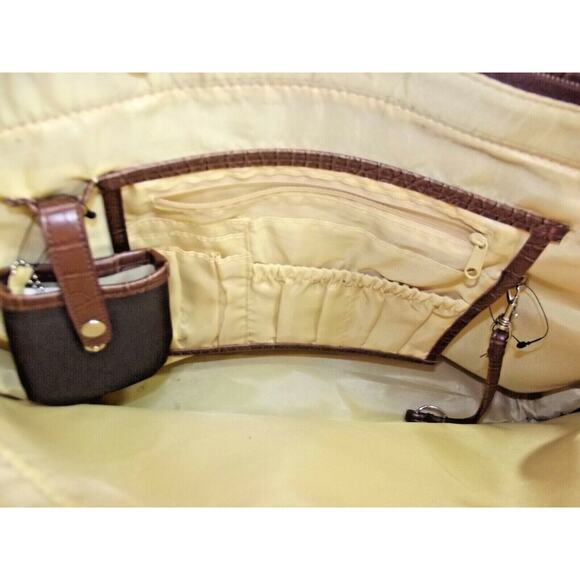 MERONA Womens LAPTOP BAG Large PURSE - Natural Woven w/Leaher Trim HANDBAG - Picture 7 of 8